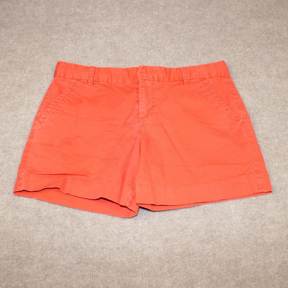 Calvin Klein Jeans Womens Orange Chino Shorts Size 8 Cuffed Mid Rise Summer